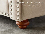 Living Room Sofa Single Seat Chair with Wood Leg Beige Fabric W109747328