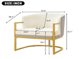 Modern Accent Chair Cozy Armchair Upholstered Reading Chair with Gold Metal Frame Living Room, N763P360688A