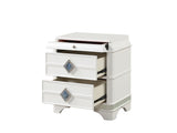 Laguna Modern Style 2-Drawer Night stand Made with Wood, Hidden Jewelry Drawer and Crystal Accents B009P270825
