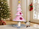 59in Large Tall Christmas Tree Cat Tower 2 Cat Condos & Scratching Post, Soft Fleece Cat Tree 91734077