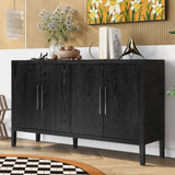 U-STYLE Storage Cabinet Sideboard Wooden Cabinet with 4 Metal handles ,4 Shelves and 4 Doors for WF309061AAB