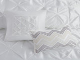 7-Piece King 100% Polyester Pieced Pleated Tufted Comforter Set B035P463184