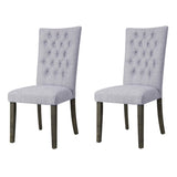 Grey and Grey Oak Side Chair with Button Tufted B062P182719