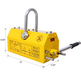 Permanent Magnetic Lifting with Release, 4400lbs/2000kg Heavy Duty Magnet, 2.5 Safety Factor, W465P170816