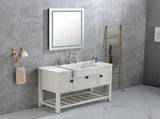 40x30 Inch LED Bathroom Mirror with Frontlit and Backlit, Wall Mounted Vanity Mirror with Smart 64837400