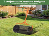 24" Lawn Topdressing Spreader with 0.75"0.5" Mesh, Compost Spreader for Soil Sand Fertilizer Orange 80497758