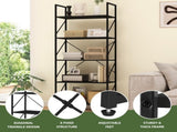 5 Tier Bookshelf, Classically Home Office Bookcase Shelf Storage Organizer, Book Rack,Black 33074834