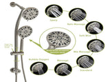 Multi Function Dual Shower Head - Shower System with 4.7" Rain Showerhead, 7-Function Hand Shower, W124361937