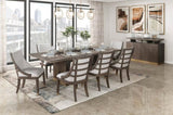 Modern Armchairs Set of 2 Brown Finish with Gold Tipping Upholstered Back Seat Wooden Dining B011P246317