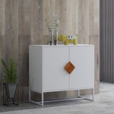 Solid wood square shape handle 2 doors sideboard W28222273