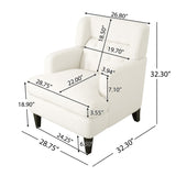 Upholstered Accent Chair Tufted Armchair for Living Room and Bedroom, Beige N763P193158A