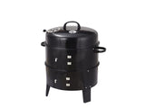 Outdoor double-layer grill, charcoal wood fired braising and smoking stove 67537231
