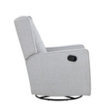 Milah Gliding Swivel Recliner Tufted Brushed Tweed Fabric B02263782
