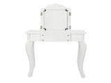 Three Fold Mirror Single Drawing Curved Foot Children Dressing Table Yellow Dots 13820391