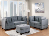 Living Room Furniture Tufted Armless Chair Grey Linen Like Fabric 1pc Armless Chair Cushion Nail B011119655