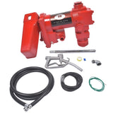 ZNTS Red 12 Volt 20 GPM Fuel Transfer Pump w/ Nozzle Kit for Car Truck Tractor Diesel Gas Gasoline 52418460