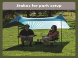 6.8 ft. x 6.7 ft. Blue Quick-Set Portable Sun Shade Beach Tent, with UPF 50 Protection 65582741