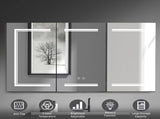 LED Bathroom Wall Cabinet, 3 Door Bathroom Mirror Cabinet, white 13234989