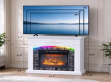 White Paint, 110*34.5*93cm, MDF with carved middle section & LED light strip, for 18in fireplace 29535199
