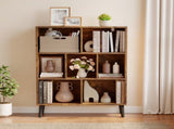 Wooden Cube Bookshelf, Open 3-Tier Bookcase with Legs, Freestanding Bookshelves Storage Organizer 57399162