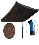 10 x 6.5ft Rectangular Patio Umbrella Outdoor Market Umbrellas with Crank and Push Button Tilt for W65627941