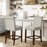 Upholstered Counter Stool with Nailhead Trim Set of 2 B035P265952