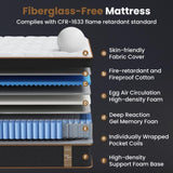 Full Mattress, 10 Inch Plush Hybrid Mattresses with Gel Memory Foam, Fiberglass-Free Mattress in a B2716P318185