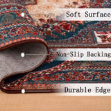 Area Rug 8x10 Vintage Bohemia Large Persian Non-slip Washable Rug For Room Kitchen Bedroom W2907P265113