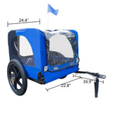 ZNTS Blue High Quality 16 inch air wheel Pet Bike Trailer for Dogs Foldable Bicycle Pet Trailer 69956740