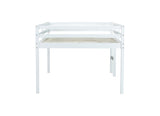 Full Rubber Wood Loft Bed with Ladder,White W504P283526