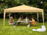 3 x 3m Two Doors & Two Windows Practical Waterproof Right-Angle Folding Tent Khaki 82188292
