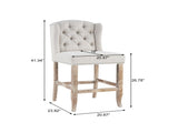 26.78'' seat height Vienna Contemporary Fabric Tufted Wingback Counter Stools, Set of 2, Beige N780P416105B
