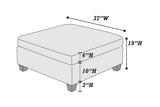 1pc OTTOMAN ONLY Grey Chenille Fabric Cocktail OTTOMAN Cushion Seat Living Room Furniture B011106632