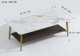 Coffee Table Rectangular Center Table for Living Room Open Space Side Table with Metal Frame W1911P269599