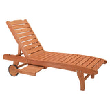 ZNTS 183*58*36.5cm Outdoor Garden Fir With Wheels And Drawers Two-Speed Adjustment Garden Wooden Bed 26963924