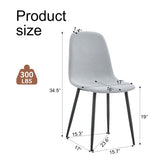Comfortable Linen-Cotton Dining Chair Set - Six Pieces in Light Gray.Integrated Seat and W1512P360049