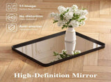 Anti-Fog Bathroom Wall Mirror 36" x 36" Shatterproof Mirror with Rectangular Metal Frame, Black 40953803