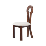 Vintage Rubber Solid Wood Dining Chair, Sheep Plush Dining Chair, Armless Dining Chair, Suitable For W1535P281510