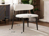 Dining Chairs Set of 2, Metal Kitchen Chairs with Modern Fabric Upholstered for Dining Room, Beige 46940351