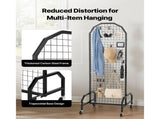 2-Pack Wire Grid Panels with Wheels, 1.9 x 5.4 ft Display Rack, Black Carbon Steel 10318758