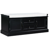 ZNTS Storage Bench with 2 Drawers and 2 Cabinets, Shoe Bench with Removable Cushion for Living Room, 52471490