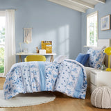 Full/Queen Floral Striped Comforter Set B035P203250