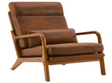High Back Solid Wood Armrest Backrest Iron Frame Bronzing Cloth Indoor Leisure Chair Orange 41128051