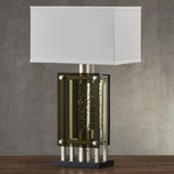 Modern Design Silver Finish 1pc Table Lamp for Nightstand End Table Sofa Table, Water Dancing Light B011P162534