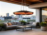 750W 1500W Dual Power Hanging Patio Heater with LED Black 94734824