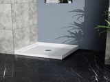 Goodyo 36x36 in Shower Base, Centered Drain Single-Threshold Shower Pan, White D163148184