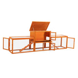 ZNTS Large three box rabbit cage,for Indoor and Outdoor Use, orange W2181P163957