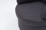 029-Teddy Fabric Swivel And Storage Chair With Back Cushion For Living Room,Dark Gray W527P166246