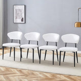 White Minimalist Ergonomic Dining Chair, With A Curved Backrest For Design,Unlocking A W1151P268065