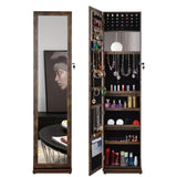 ZNTS Full Length Mirror 360&deg; Swivel Jewelry Cabinet W2512P175602